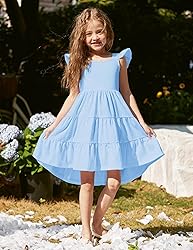 Arshiner Blue Toddler Dress Summer High Low Twirl
