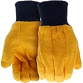 Boss Men's Yellow Chore General Purpose Work Glove, 12-Pack, Straight Thumb Design, Comfort, Elastic Knit Wrist, Large, (B62001-L12P)