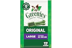 GREENIES Dog Treats Original LARGE Natural Dental Care, (50-100 lb. Dogs)