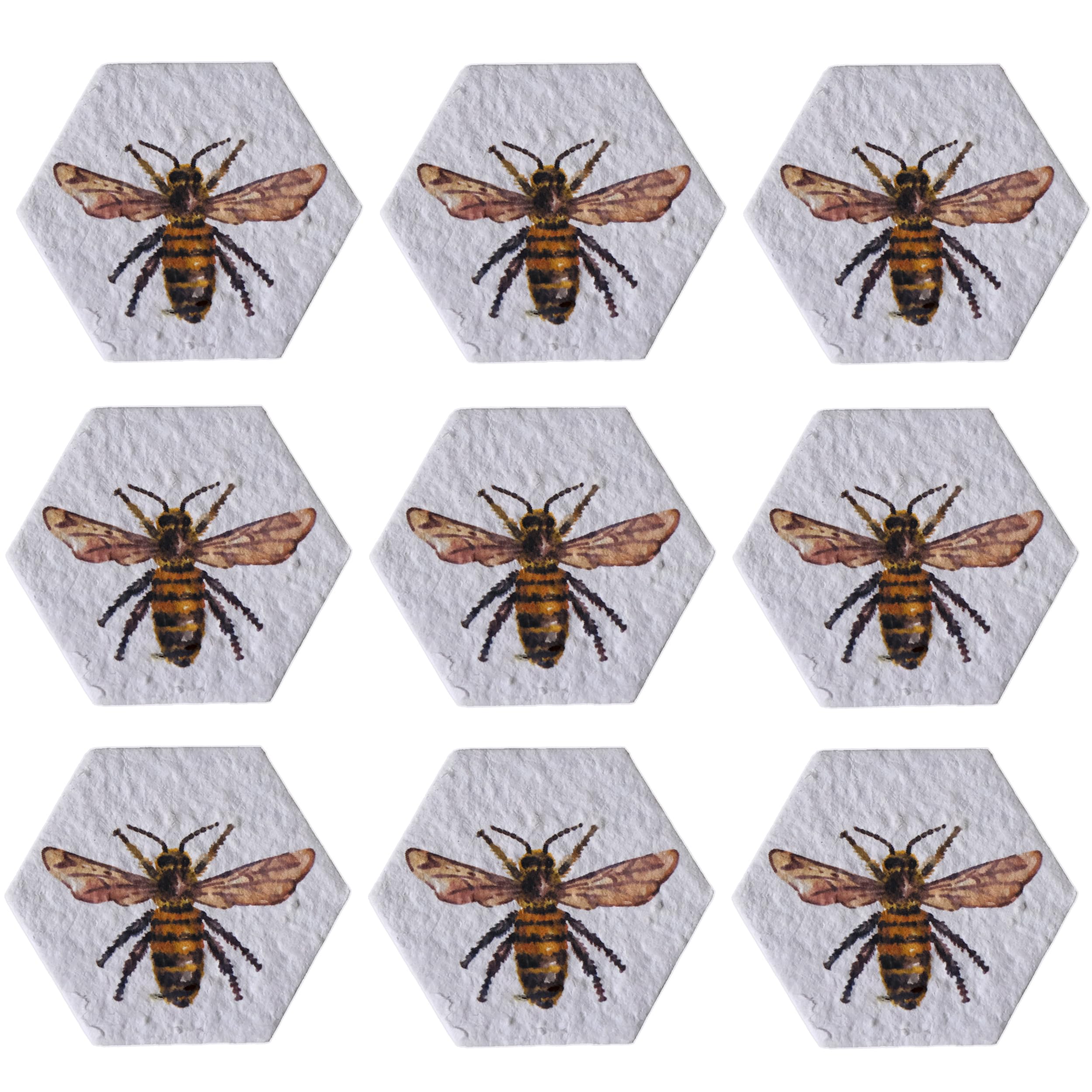 Revive a Bee Plantable Seed Paper Hexagons (Pack of 50), Printed Honeybee Wildflower Seeded Paper Rewilding Aid For Weddings, Parties, Funerals