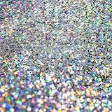Hemway Silver Holographic Stars & Moons Glitter 100g Craft Resin Cosmetics view 8