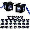 KatchOn, Congrats Grad Graduation Candy Boxes - Huge, Pack Of 25 | Graduation Cap Gift Box For Blue Party Decorations Class Of 2025 | Party Favors 2025 | Cap Candy Box 2025