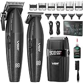 VGR 640S3 Professional 3 in 1 Hair Cutting Kit, 9000RPM Hair Clippers for Men Professional Hair Trimmer &amp; Foil Shavers Set, Cordless Mens Barber Combo for Home, for Him(Black)
