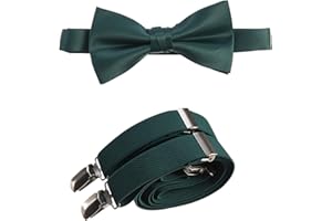 Tuxgear Mens Bow Tie and Adjustable Stretch Suspender Sets in Assorted Colors