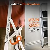 VonHaus Step Ladder – 3 Step Folding Steel Ladder 150kg Capacity view 4