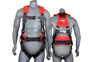 AFP Demon Comfortable Fall Protection Harness Kit – OSHA/ANSI PPE Full Body Safety Harness for Construction Work