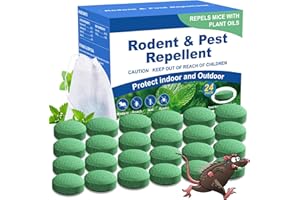 GENERIC Rodent Mouse Repellent 24 Pack, Peppermint Oil Rat & Mice Repellent, Natural Moth Balls for Rodents Deterrent, Safe for Pets & Humans, Indoor & Outdoor Use, Keep Rodents Away from Garden & Home