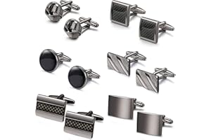 FIBO STEEL 4-8 Pairs Wedding Business Classic Cufflinks for Men Unique Cufflink Set Mens