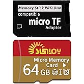 PSP Memory Stick Adapter with 64GB Micro SD Card, Micro SD/SDHC/SDXC to Memory Stick PRO Duo MagicGate Card Compatible with PlayStation Portable, Camera, Handycam, Cell Phone & PSP 1000/2000/3000