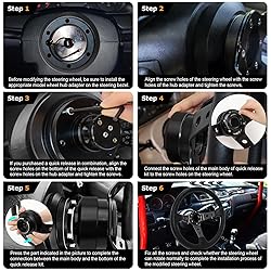 VOONKE Universal Racing Steering Wheel,13.6" Grip