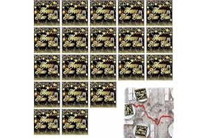 New Years Napkins Set of 20, Black and Gold 2-Ply Happy New Year Paper Napkins 13x13 Inch Unfolded, Disposable Party Supplies