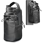 seektik Magnetic Gym Bag for Men and Women, Magnetic Water Bottle Holder with Strap and Phone Pocket, Powerful Magnet Crossbody Bag for Gym Accessories, Gym Gifts for Women and Men(Black, <45 OZ)