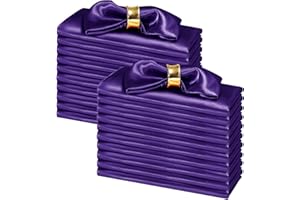 SiinvdaBZX 100 Pieces Purple Cloth Napkins 12 x 12 Inches, Small Size Square Satin Napkins Silky Soft Dinner Napkins or Handkerchief for Banquet Wedding Christmas Thanksgiving Decoration