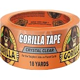 GORILLA Crystal Clear Tape, 1.88" x 18 yd, 1-Pack, Weather Resistant | Indoor &amp; Outdoor Projects &amp; Repairs, Waterproof, UV &amp; Temperature Resistant, Grips Uneven Surfaces