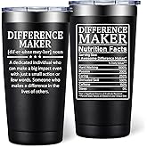 DOEARTE Difference Maker Gifts - Christmas Thank You Gift for Men Women - Teacher Appreciation Gifts - Inspirational Gift for Coworker, Boss, Assistant, Employee - 20oz Tumbler
