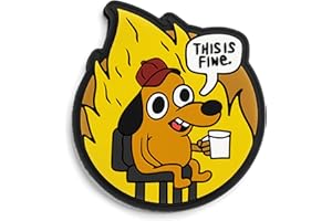 BOUNDLESS PERFORMANCE This is fine Tactical Military Morale Hook and Loop Patch - Funny Tactical Patch for Backpacks, Dog Harnesses, Army Vests, Hats, and Helmets - Cool PVC Rubber Patch Boosts Moral