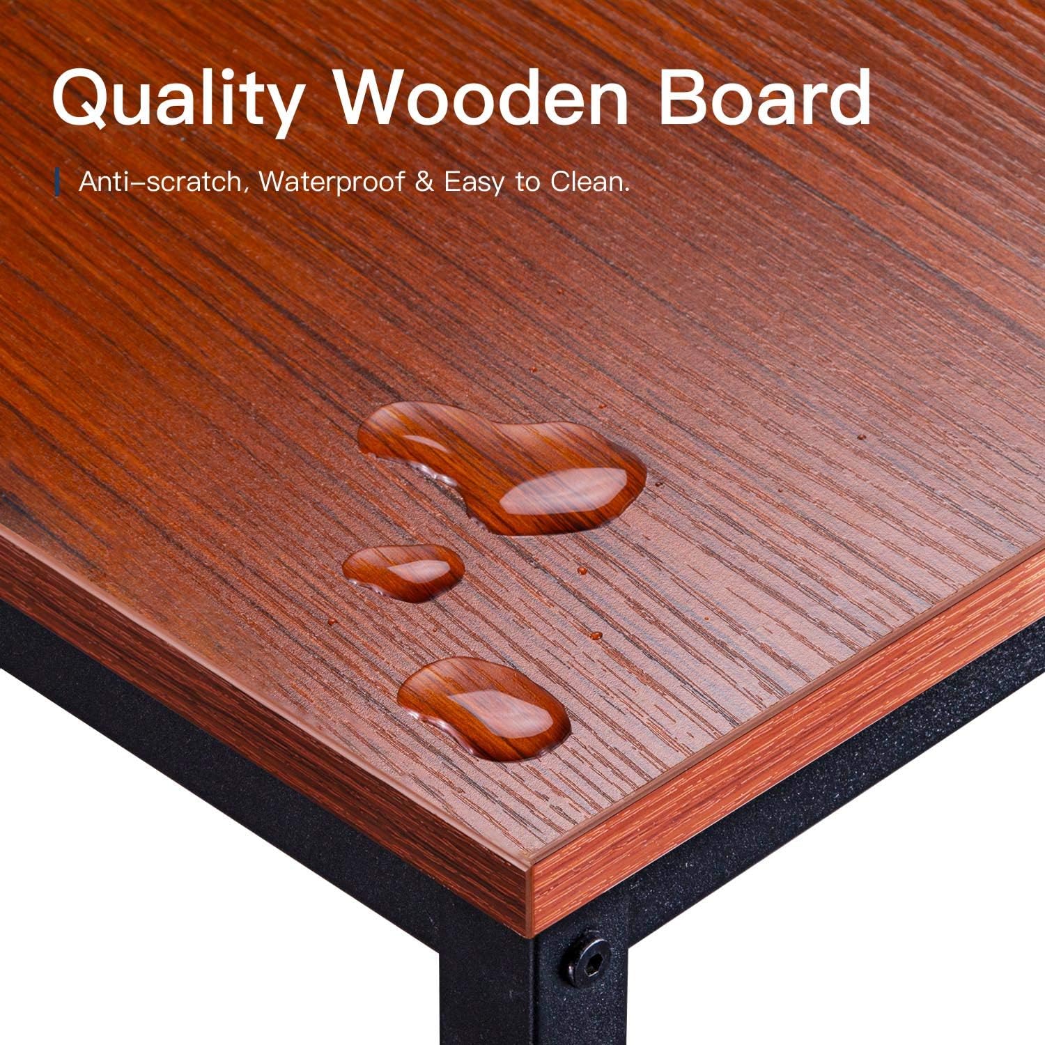 Coleshome Computer Desk 47", Modern Simple Style Desk for Home Office, Sturdy Writing Desk,Teak: Kitchen & Dining