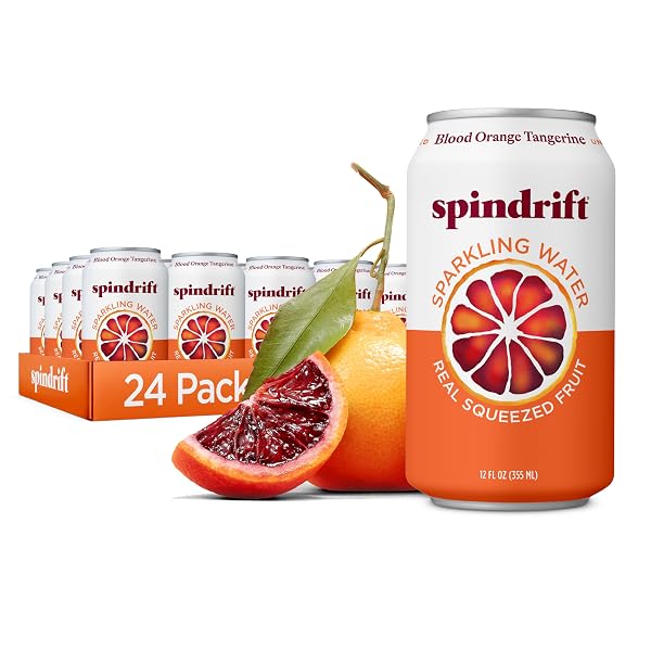 SPINDRIFT SPARKLING WATER, BLOOD ORANGE TANGERINE FLAVORED, MADE...