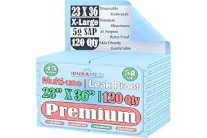 DURAMEG Chucks Pads Disposable [120-Pads] - 23” X 36” Adult Incontinence Chux Pads, 5g SAP Absorbent Fluff Protective Mattress Bed Pads, Pee Pads for Babies, Kids, Toddler & Elderly, Large Puppy Training Pads