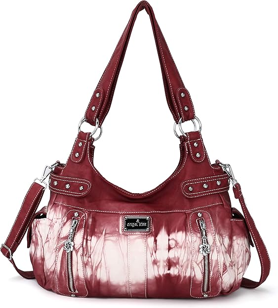 Angelkiss Large Purses and Handbags for Women Washed Faux Leather Crossbody Hobo Satchel