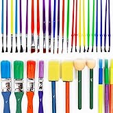 Horizon Group USA Paint Brushes -35 All Purpose Paint Brushes Value Pack – Includes 8 Different Types of Brushes, Great with 