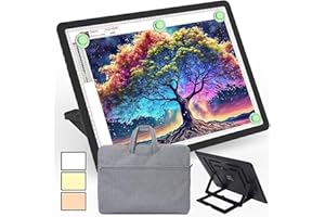 Phylosal Rechargeable A3 Light Pad with Built-in Stand & Bag, Magnetic Tracing Light Box for Drawing, Diamond Art Light Board with Side Button, Super Bright Light Table for Diamond Painting Black