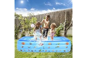 Inflatable Swimming Pool-TINKLE WELL Kiddie Pool 80" X 47" X 18" |Durable-Thickened Ocean World Design for Kids, Toddlers, Adults |Ideal for Outdoor, Garden, Backyard, and Summer Water Parties