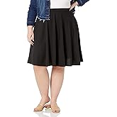 Star Vixen Women's Plus-Size Knee Length Full Skater Skirt