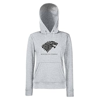 Damen Hoodie WINTER IS COMING GAME OF THRONES Kapuzenpullover Wolf
