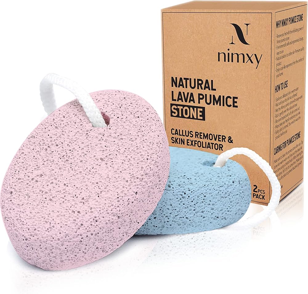 N Nimxy Pumice Stone for Feet and Hands 2 Pcs Pink Blue Natural Foot File