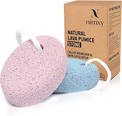 N Nimxy Pumice Stone for Feet and Hands 2 Pcs Pink Blue Natural Foot File