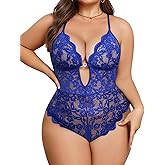 Avidlove Women Plus Size Lingerie Lace Teddy Deep V Lingerie Bodysuit One Piece Babydoll 14-22 Plus