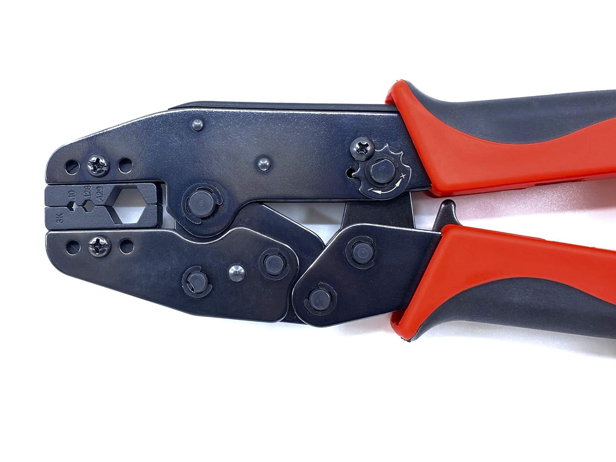 ConnectoRF Interchangeable Ratchet Crimping Tool for RF COAX RG8 RG11 RG174 RG179 RG213 LMR400 .100" .128" .429" (Heavy Duty)