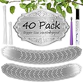 IKSII 40PCS Plant Labels,Bigger Size Aluminum Metal Plant Tags Plant Label for Outdoor Garden Waterproof,Silvery Plant Name Tags for Tree,Vegetables,Herbs