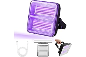 Benss 200 LED UV Flashlight Black Light 9600 mAh Rechargeable Battery, 395 nM Ultraviolet Blacklight Pet Urine Detector for Glow Lights for Party, Bedroom, Fluorescent Poster, Dog/Cat Urine, Bed Bug