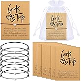 Tondiamo Girls Trip Bracelet Girls Weekend Getaway Bracelets with Cards for Sisters Friends Bestie Bachelorette