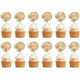 Party to Be 12 PCS Wedding Cupcake Toppers Green Mr & Mrs Wedding Cake Cupcake Decorations in Wood