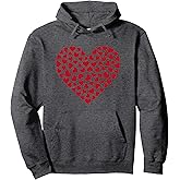 Love Hoodie Women Men Red Heart Valentine's Day Graphic Pullover Hoodie