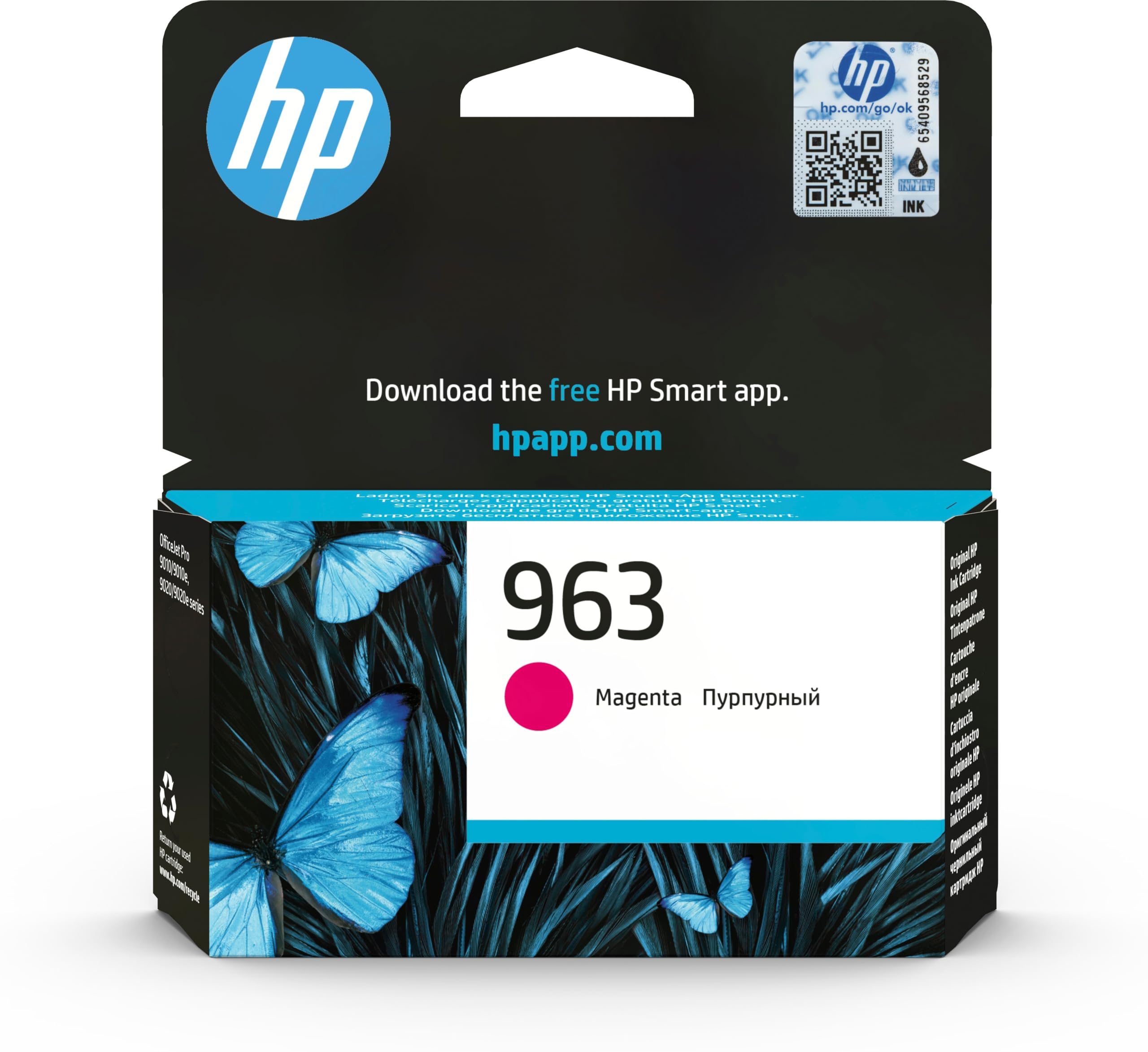 HP 3JA24AE 963 Original Ink Cartridge, Magenta, Single Pack