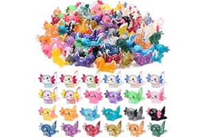 Guiqulai 72 Pcs Mini Resin Axolotl Figures, 3 Styles Resin Animals Tiny Axolotl Toy Mini Figures Tiny Animals Miniature Figur