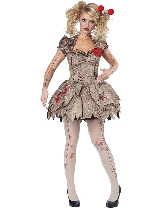Toddler Voodoo Doll Halloween Costume - Dress With Hood, Leggings & Foot Covers, Size 2T