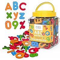Magic Scholars ABC Magnetic Letters for Toddlers (3+ Years) 130 Pcs Alphabet Magnets and Magnetic Numbers Gift Set, Large Let