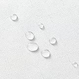 WELTRXE Round Table Cloth 150cm White Faux Linen Water-Resistant 180GSM view 5
