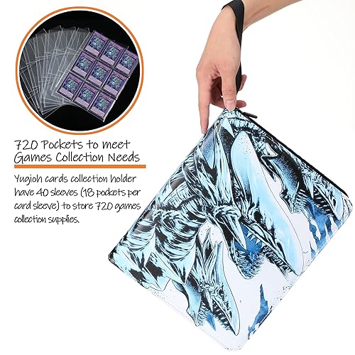 Card Binder for Yugioh Cards - 720 Pockets Trading Card Binder with 40 Removable Sleeves, 9 Pocket Card Holder Album Compatible with Yu-Gi-Oh Cards (SOR in Saudi Arabia | Whizz Albums Card Binder for Yugioh Cards - 720 Pockets Trading Card Binder with 40 Removable Sleeves, 9 Pocket Card Holder Album Compatible with Yu-Gi-Oh Cards (SOR in Saudi Arabia | Whizz Albums