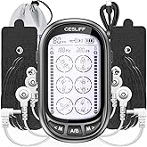 Dual Channel TENS EMS Unit 24 Modes 36 Levels, Upgraded Large Screen Intensity Muscle Stimulator for Back Neck Shoulder Pain Relief, Rechargeable Electric Pulse Massager TENS Machine with 10 Pads