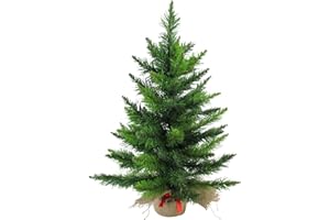 Northlight Mini Pine Artificial Christmas Tree in Burlap Base, Green