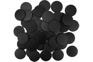 FIGURESLAB 30PCS 60mm/2.36inch Textured Plastic Black Round Miniature Bases, Model Base for Gaming Miniatures or Wargames Table Top Games