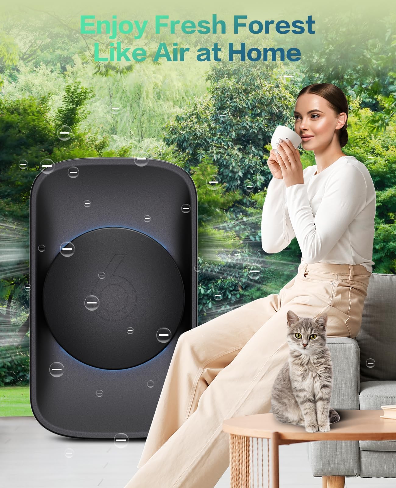 Ionic Air Purifier, Air Ionizers for Home, Portable Negative Ion Generator, Air Freshener Plug In, Ionizer Air Purifier Ozone, Cat Odor Eliminator, Air Ionizer Purifier for Dust, Pet Kitchen Odor