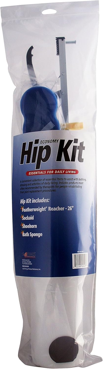 RMS Hip Knee Replacement Kit - Ideal for Recovering from Hip Replacement, Knee or Back Surgery, Mobility Tool for Moving and Dressing (32 Inch Reacher): Health & Personal Care