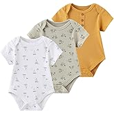 Ruliby Baby Bodysuit Boy Girl Clothes Soft Newborn Infant Outfit Short Sleeve Romper